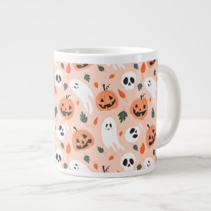 Cute Jack-O-Lantern & Ghost Mönster Jumbo Mugg