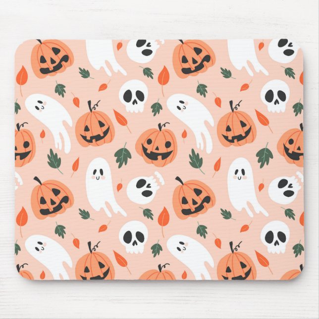 Cute Jack-O-Lantern & Ghost Mönster Musmatta (Framsidan)
