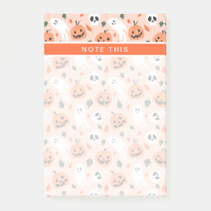 Cute Jack-O-Lantern & Ghost Mönster Post-it Block