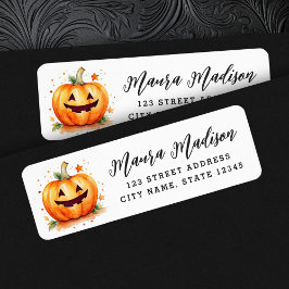 Cute Jack o lantern Halloween-returadress Returadress Etikett