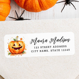 Cute Jack o lantern Halloween-returadress Returadress Etikett