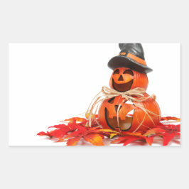 Cute Jack o lantern Happy halloween Rektangulärt Klistermärke