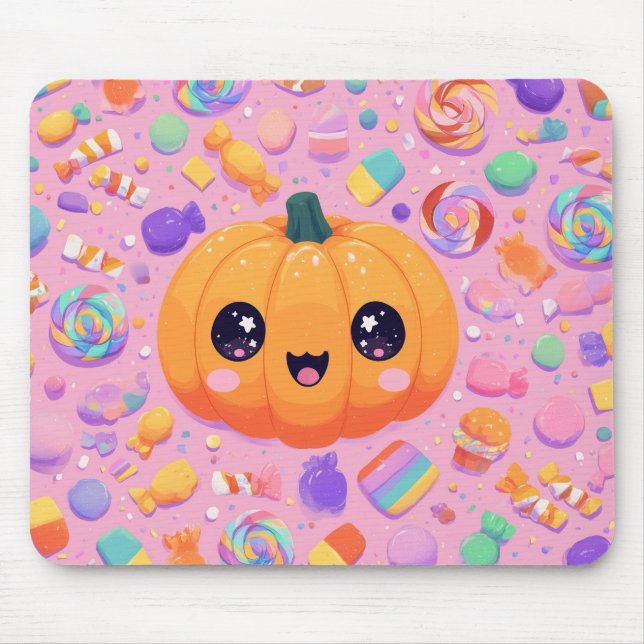 Cute Jack-o-Lantern med Candy-Mousepad Musmatta (Framsidan)