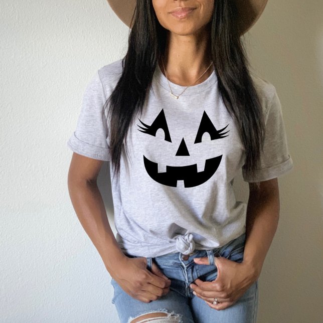 Cute Jack o lantern med Lash Black Halloween T-shirt (Skapare uppladdad)