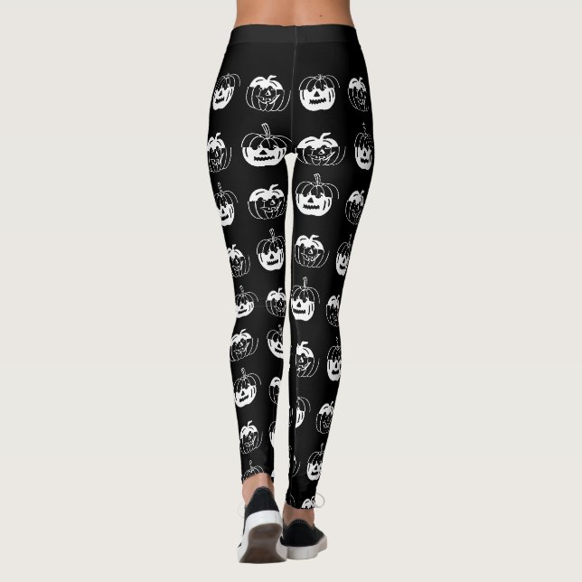 Cute Jack o lantern Mönster Halloween Costume Leggings (Baksida)