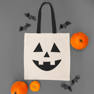 Cute Jack o lantern Pumpkin Ansikte Halloween Tygkasse