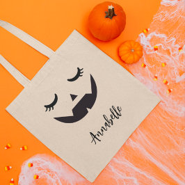 Cute Jack O'Lantern Ansikte Halloween Bus eller go Tygkasse