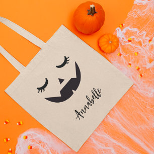 Cute Jack O'Lantern Ansikte Halloween Bus eller go Tygkasse