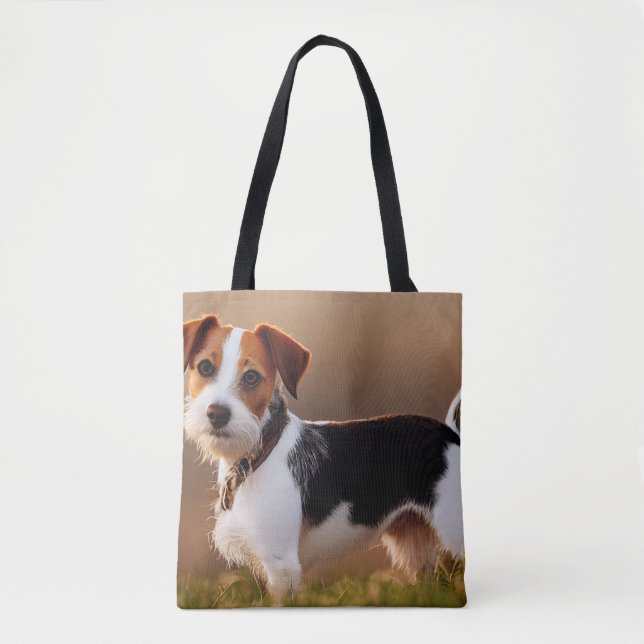 Cute Jack Russel Terrier Dog Photograph Tygkasse (Framsida)