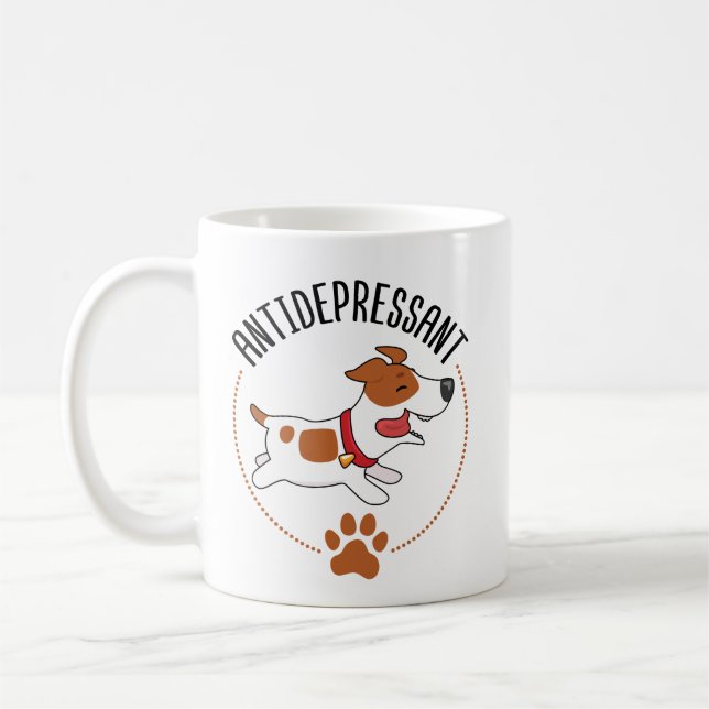 Cute Jack Russell Hund Antidepressive Kaffemugg (Vänster)