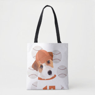 Cute Jack Russell Hund Baseball Jersey och Bollar Tygkasse