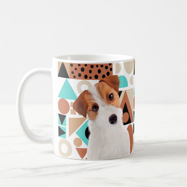 Cute Jack Russell Terrier Ansikte Kaffemugg (Vänster)