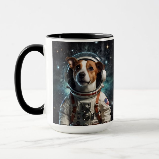 Cute Jack Russell Terrier Astronaut Mugg (Vänster)