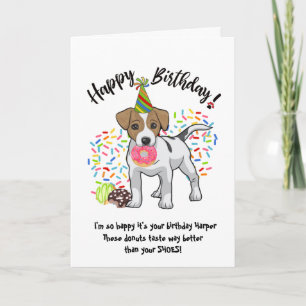 Cute Jack Russell Terrier Birthday Card Donuts Inbjudan