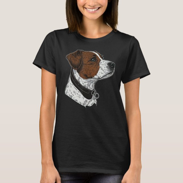 Cute Jack Russell Terrier Dog on Jack Russell Terr T Shirt (Framsida)