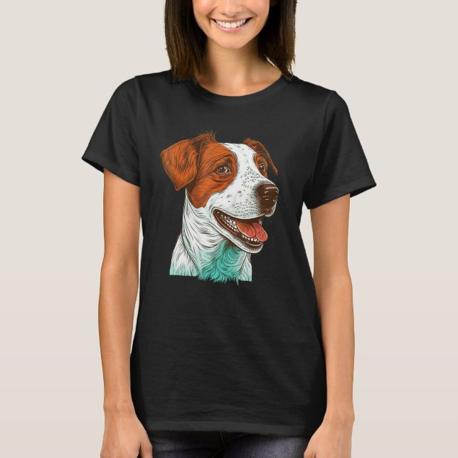 Cute Jack Russell Terrier Dog on Jack Russell Terr T Shirt (Framsida)
