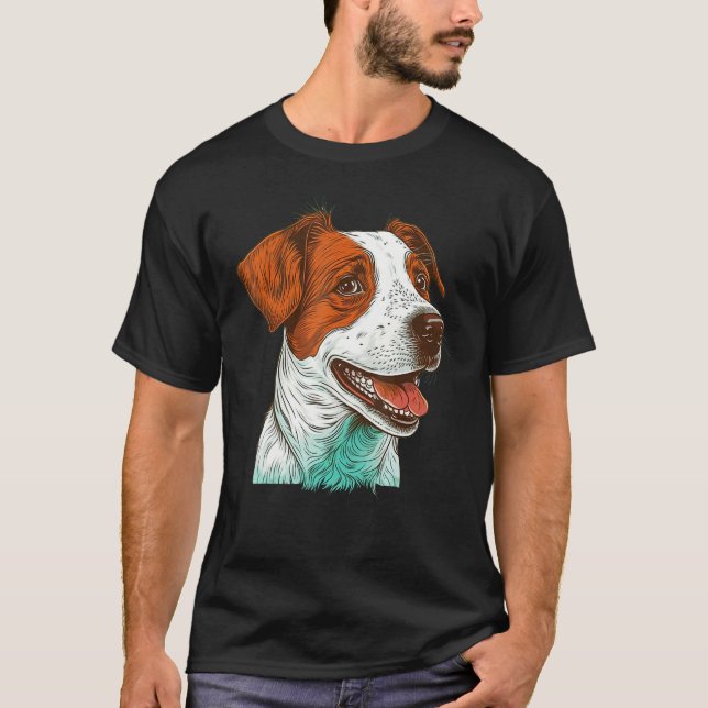 Cute Jack Russell Terrier Dog on Jack Russell Terr T Shirt (Framsida)