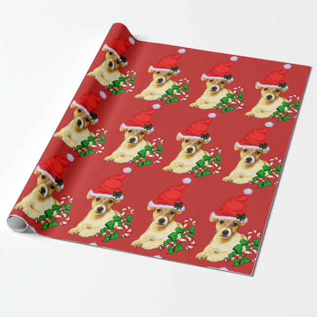 Cute Jack Russell Terrier-jul Presentpapper (Utrullad)