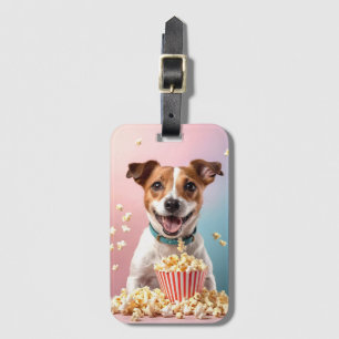 Cute Jack Russell Terrier med Popcorn Bagagebricka