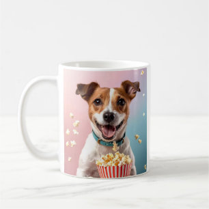 Cute Jack Russell Terrier med Popcorn Kaffemugg