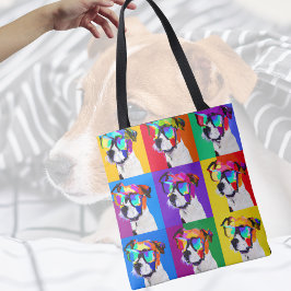 Cute Jack Russell Terriers i popart stil Tygkasse