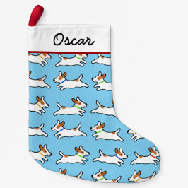 Cute Jack Russell Terriers Mönster | ROLIGT HUNDAR Liten Julstrumpa