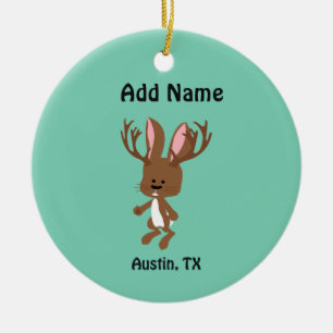 Cute Jackalope - Austin, Texas Julgransprydnad Keramik
