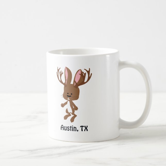 Cute Jackalope - Austin, Texas Kaffemugg (Höger)