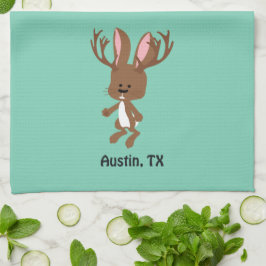Cute Jackalope - Austin, Texas Kökshandduk