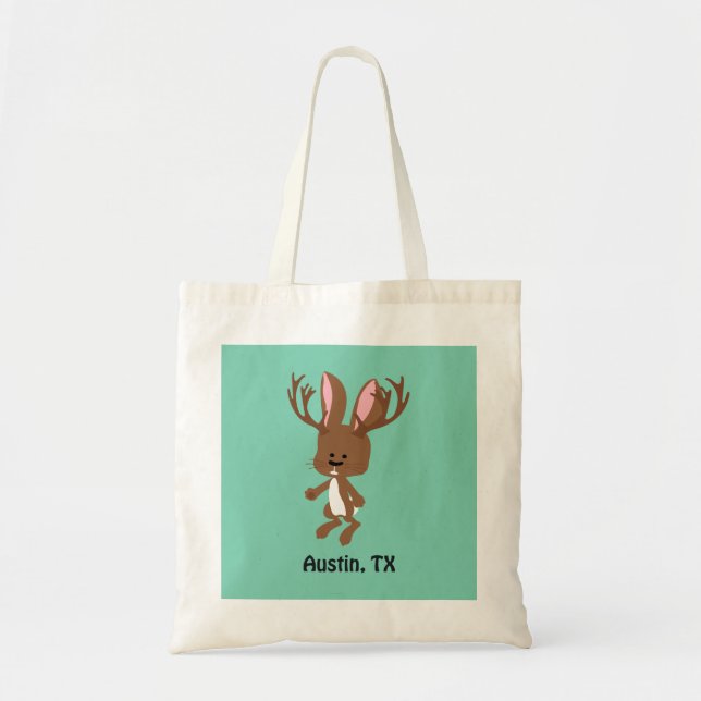 Cute Jackalope - Austin, Texas Tygkasse (Framsidan)