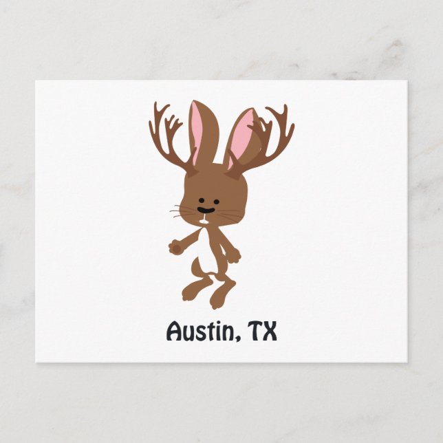 Cute Jackalope - Austin, Texas Vykort (Framsida)