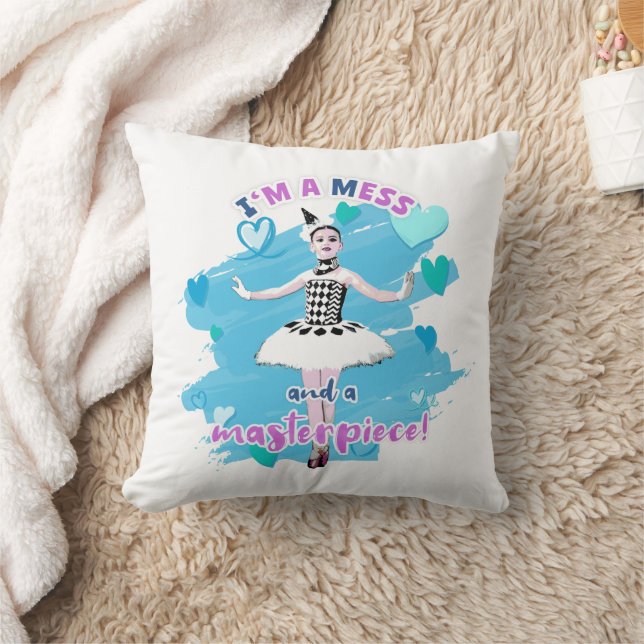 Cute jag är ett  och mästerverk Ballerina Kudde (Filt)