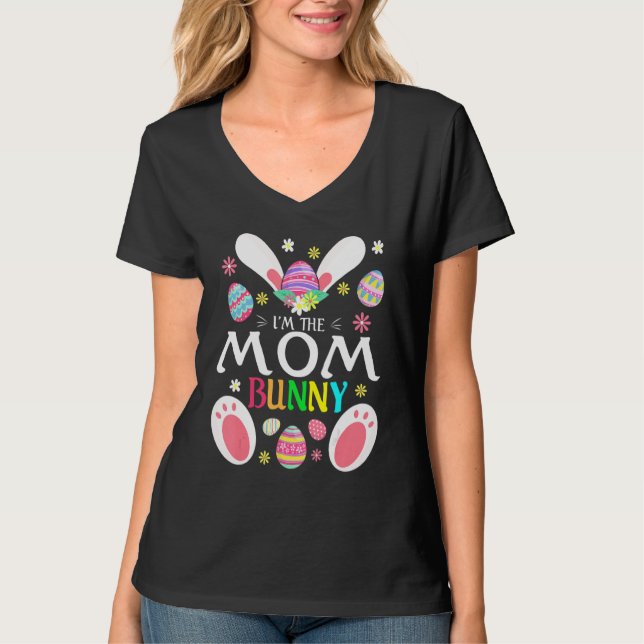 Cute jag är Mamma Bunny Matching Family Påsk-delen T Shirt (Framsida)