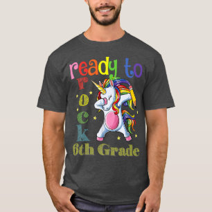 Cute jag är Redo till Sten Klass Unicorn Dabbing O T Shirt