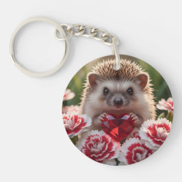 Cute January Hedgehog with Garnet Heart