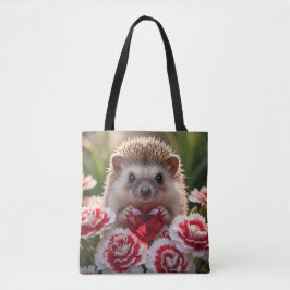 Cute January Hedgehog with Garnet Heart Tygkasse