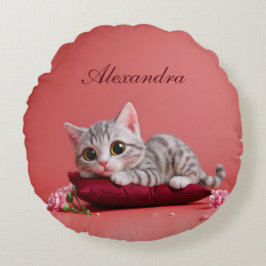 Cute Janukbit med nejlikor Rund Kudde