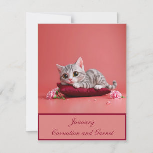 Cute Janukbit med nejlikor Vykort