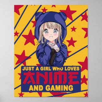 Cute Japan Anime and Gaming Kawaii Neko Girl Poster