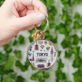 Cute Japan Icons: Sticker Pack Adventure Rund Silverfärgad Nyckelring