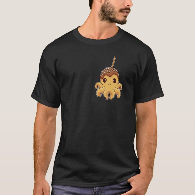 Cute Japanese Octopus Takoyaki T Shirt (Framsida)