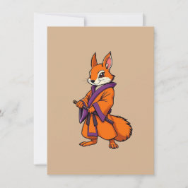 Cute Japanese Samurai Squirrel Tack Kort