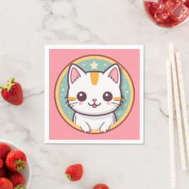 Cute Japansk Cat Kawaii Kitten Pappersservett