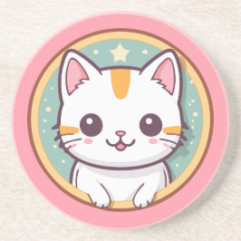 Cute Japansk Cat Kawaii Kitten Underlägg