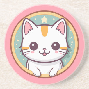 Cute Japansk Cat Kawaii Kitten Underlägg