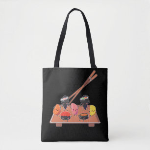 Cute Japansk Food Lycklig Dancing Sushi Tygkasse