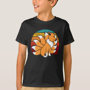 Cute Japansk Fox Kabuki Mask Nine Tails Kitsune T Shirt
