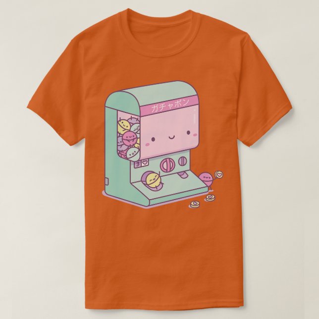 Cute Japansk Gachapon Kapsel Leksak Maskin T Shirt (Design framsida)