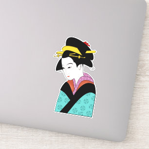 Cute Japansk Geisha Klistermärken