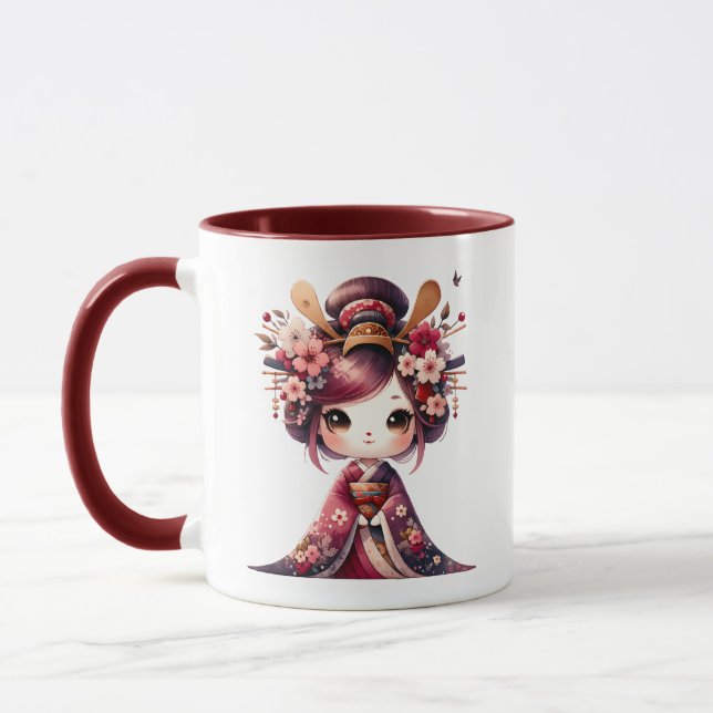 Cute Japansk Geisha Mugg (Vänster)